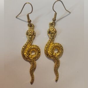 Gold Serpent Earrings